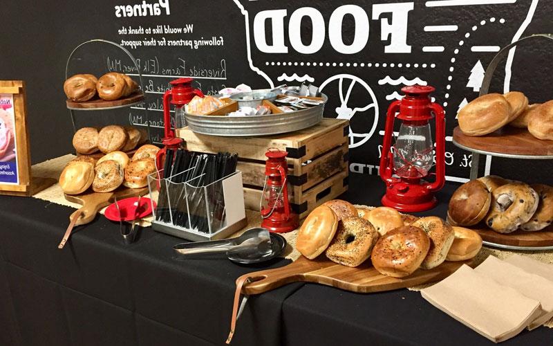 catering snacks on a table