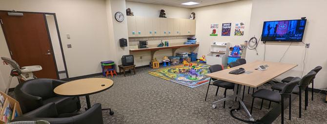 interior view of the student parent study room