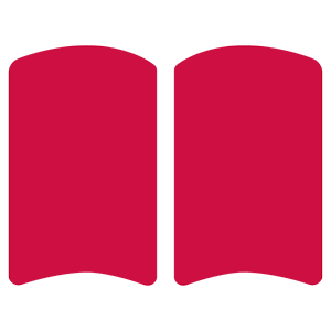 Red icon of open book