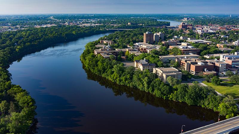 Aerial view of campus